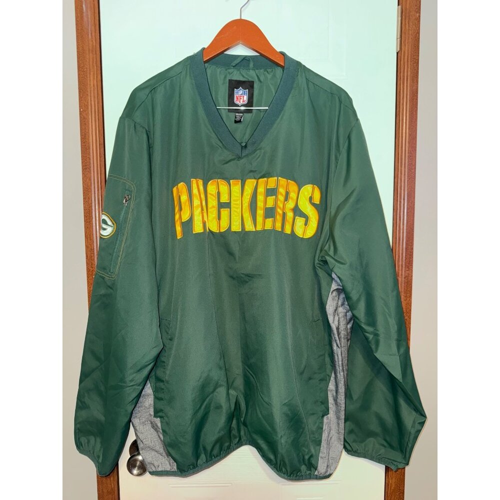 NFL Green Bay‎ Packers Training Mens Sweatshirt Green V-Neck Size XXL